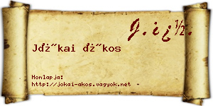 Jókai Ákos névjegykártya