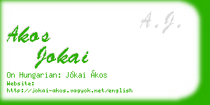 akos jokai business card